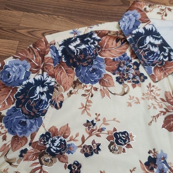 Fashion floral print button-down shirt size large - Picture 13 of 15